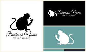 silhouette monkey vector logo template