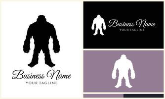 silhouette bigfoot vector logo template