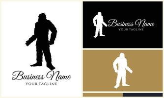 silhouette bigfoot vector logo template