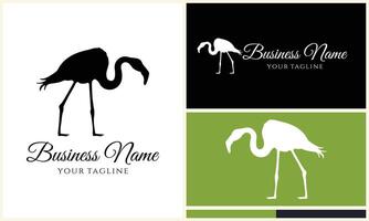 silhouette stork vector logo template