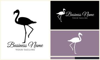 silhouette stork vector logo template