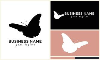 silhouette butterfly vector logo template