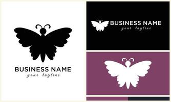 silhouette butterfly vector logo template