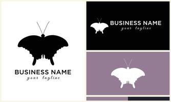 silhouette butterfly vector logo template