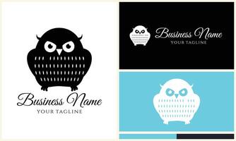 silhouette owl bird logo template vector