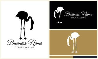 silhouette stork vector logo template