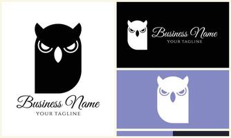 silhouette vector owl logo template