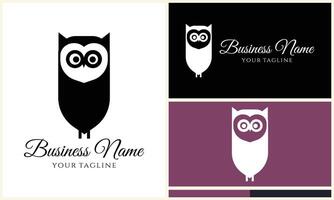 silhouette owl bird logo template vector