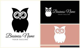 silhouette owl bird logo template vector