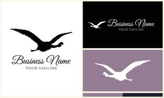 silhouette stork vector logo template