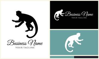 silhouette monkey vector logo template