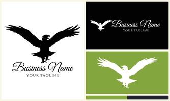 silhouette  eagle head logo template vector