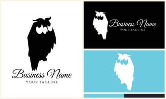 silhouette owl bird logo template vector