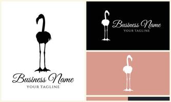 silhouette stork vector logo template