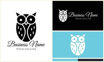 silhouette owl bird logo template vector