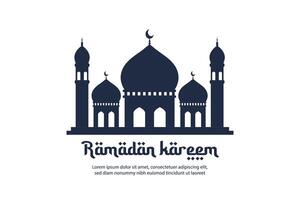 Mosque silhouette for the happy day of Ramadan vector illustration