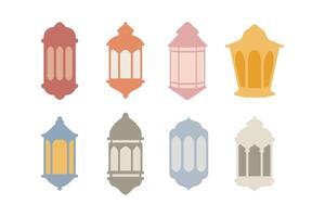 Ramadan lantern set, happy ramadan lantern flat style design vector illustration