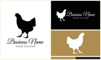 chicken hen rooster logo template vector