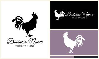 chicken hen rooster logo template vector