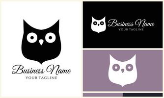 silhouette owl bird logo template vector