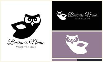 silhouette owl bird logo template vector