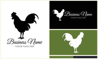 chicken hen rooster logo template vector