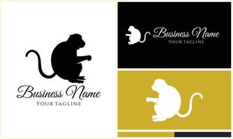 silhouette monkey vector logo template