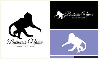 silhouette monkey vector logo template