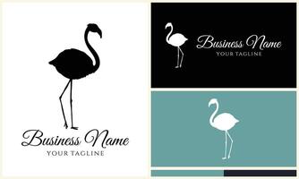 silhouette stork vector logo template