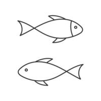 Outlines doodle fish icon vector illustration.