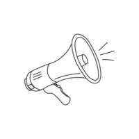 Hand drawn megaphone speaker doodle icon isolated. vector