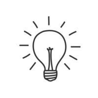 Bulb doodle icon simple flat style vector illustration.