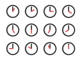 Clock, time, alarm, timer, deadline icon symbol isolated vector illustration.