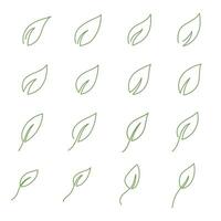 Leaf icon set ecology nature element, green leafs, environment and nature eco sign. vector