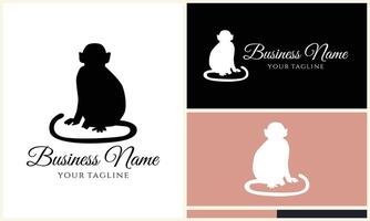 silhouette monkey vector logo template