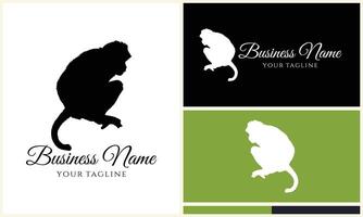 silhouette monkey vector logo template