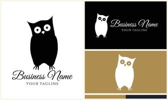 silhouette owl bird logo template vector