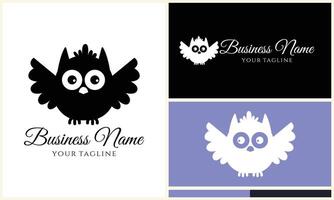 silhouette vector owl logo template