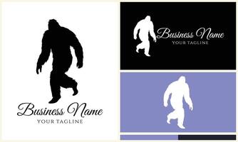 silhouette bigfoot vector logo template