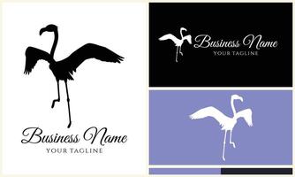 silhouette stork vector logo template