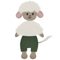 Illustration of a cute sheep farm animal in funny cartoon sacrificial animals png