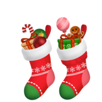 Cute christmas socks and gifts png