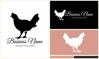 chicken hen rooster logo template vector