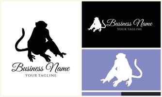 silhouette monkey vector logo template