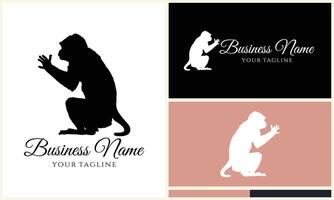 silhouette monkey vector logo template