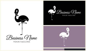 silhouette stork vector logo template