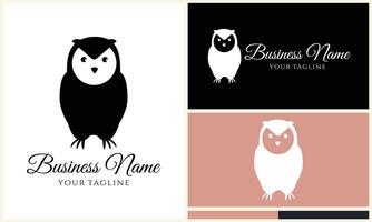 silhouette owl bird logo template vector