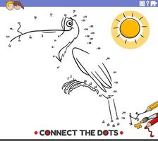 connect the dots activity with cartoon toucan bird vector