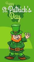 Saint Patrick Day design with Leprechaun with clover vector