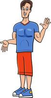 funny cartoon young man or guy character vector